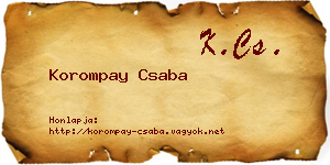 Korompay Csaba névjegykártya