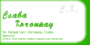 csaba korompay business card